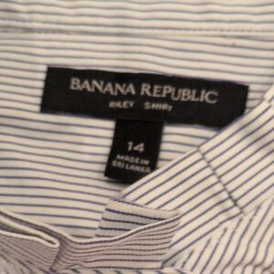 Banana Republic Blue and White Striped Button Down Shirt